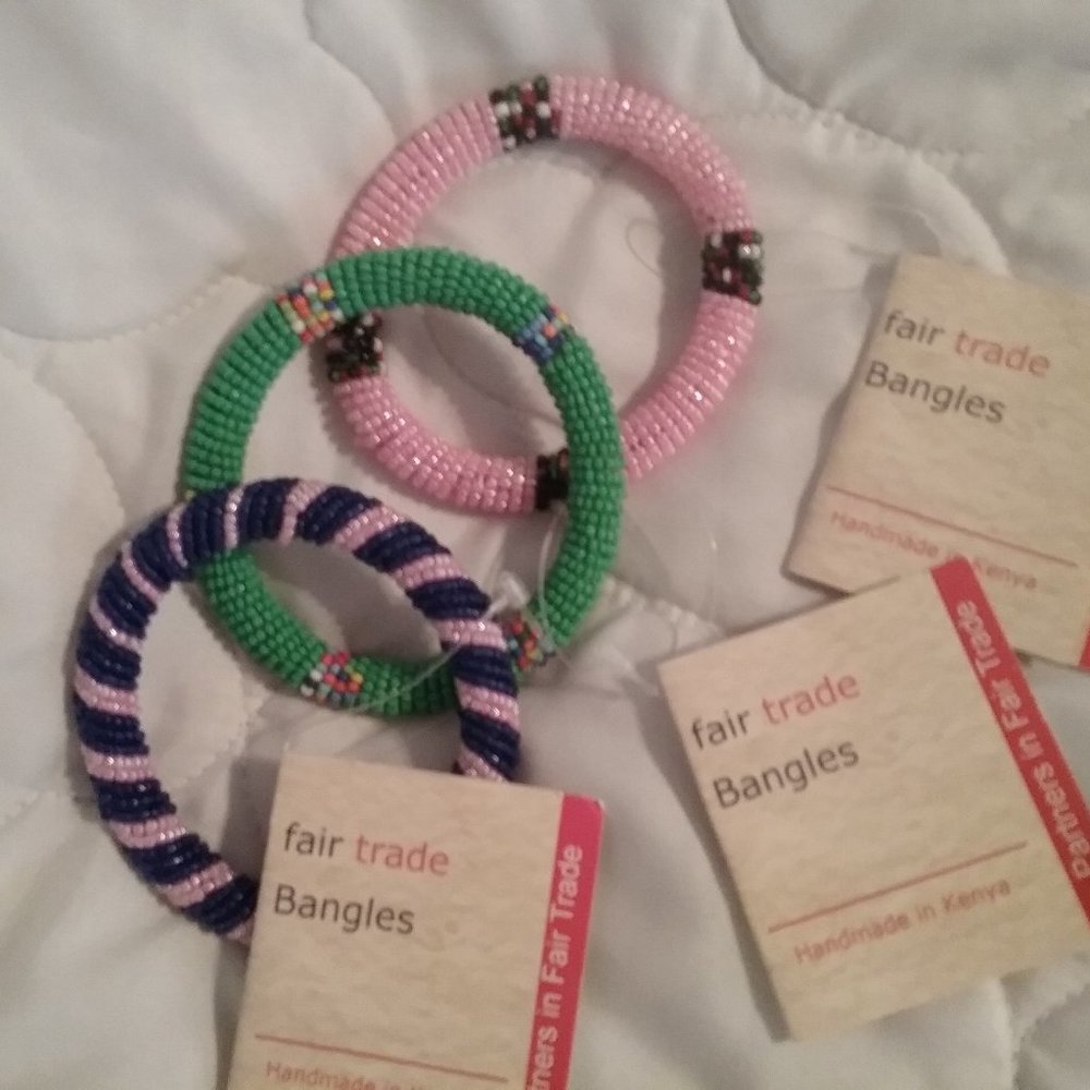 MAASAI BEAD BANGLES, SET OF 3